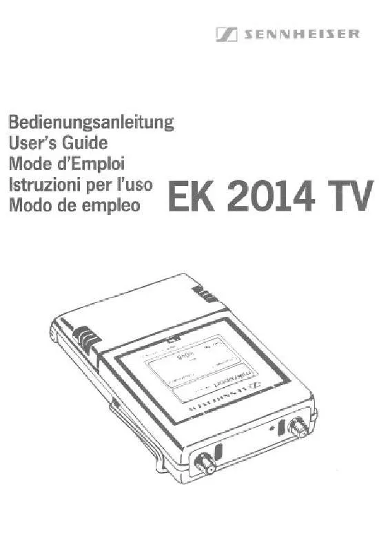 Mode d'emploi SENNHEISER EK 2014 TV