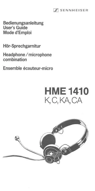 Mode d'emploi SENNHEISER HME 1410 CA
