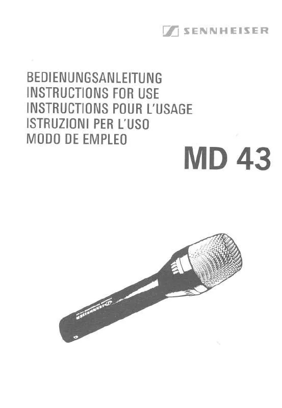 Mode d'emploi SENNHEISER MD 43