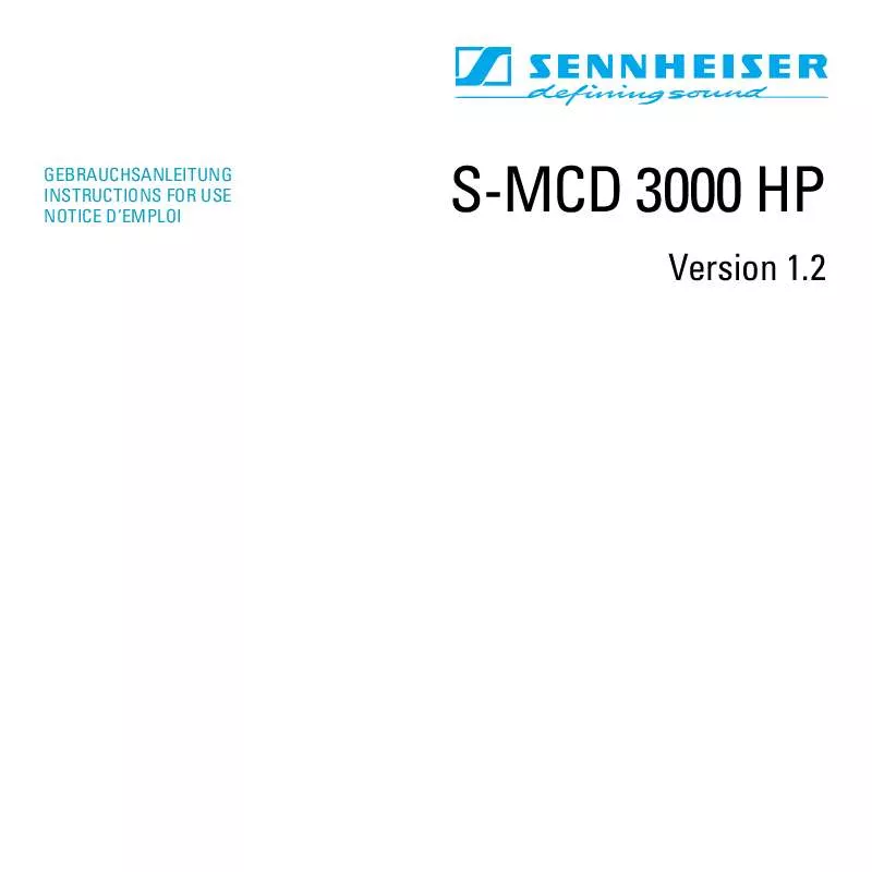 Mode d'emploi SENNHEISER S-MCD 3000 HP