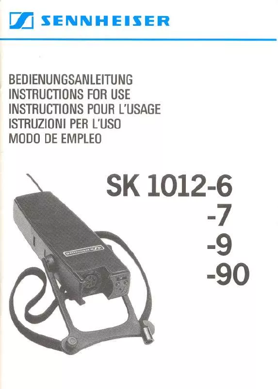 Mode d'emploi SENNHEISER SK 1012-90