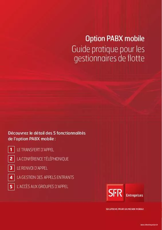 Mode d'emploi SFR OPTION PABX MOBILE
