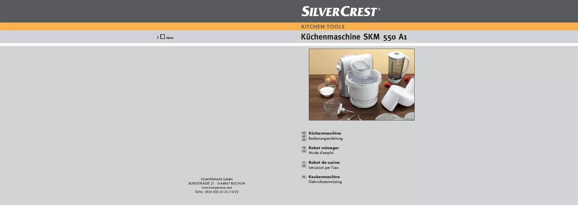 Mode d'emploi SILVERCREST SKM 550 A1