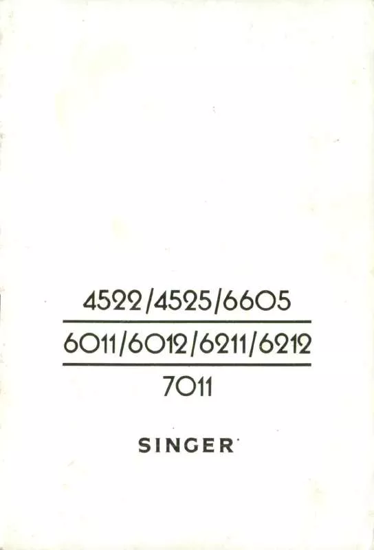 Mode d'emploi SINGER 6605