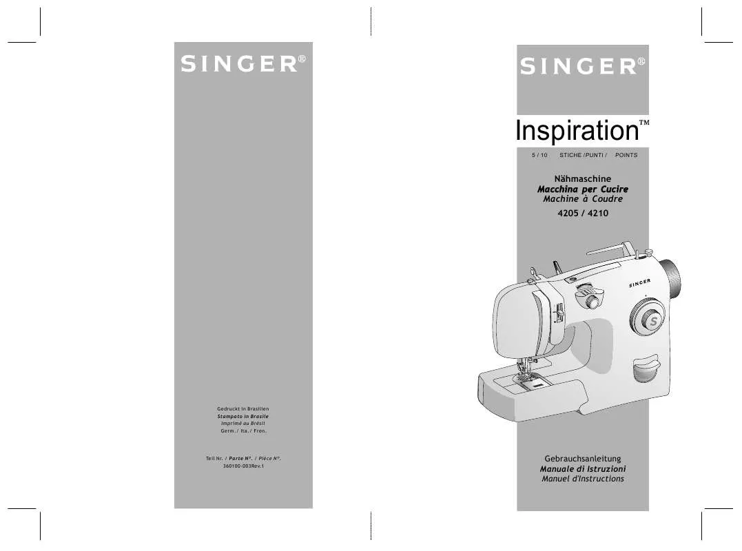 Mode d'emploi SINGER INSPIRATION 4205