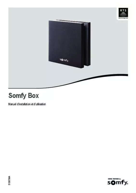 Mode d'emploi SOMFY BOX HD