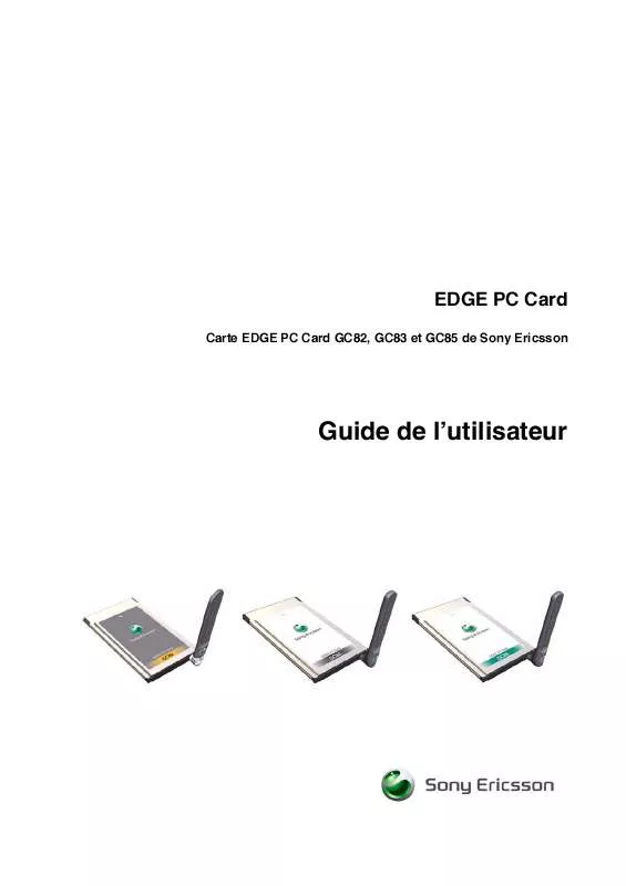 Mode d'emploi SONY ERICSSON GC85 EDGE-GPRS PC CARD