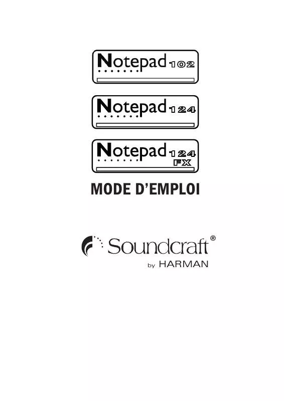 Mode d'emploi SOUNDCRAFT NOTEPAD 124 FX