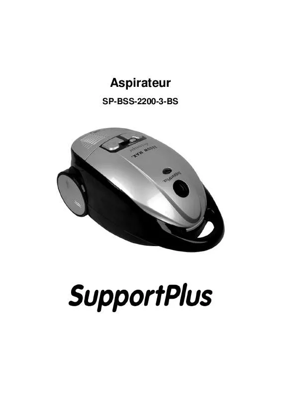 Mode d'emploi SUPPORTPLUS ASPIRATEUR 2200 W SP-BSS-2200-3-BS