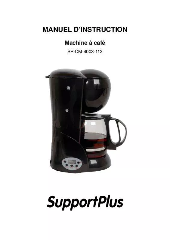 Mode d'emploi SUPPORTPLUS MACHINE A CAFE SP-CM-4003-112