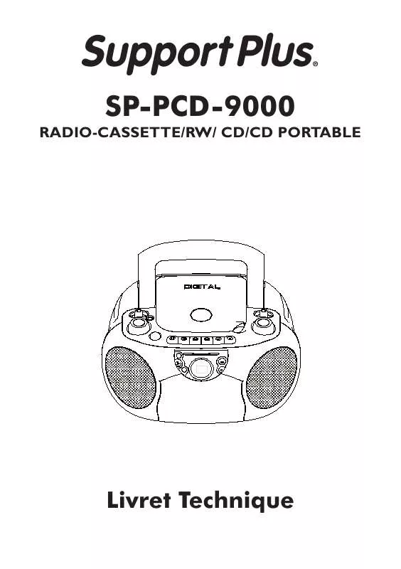 Mode d'emploi SUPPORTPLUS RADIO CASSETTE CD SP-PCD-9000