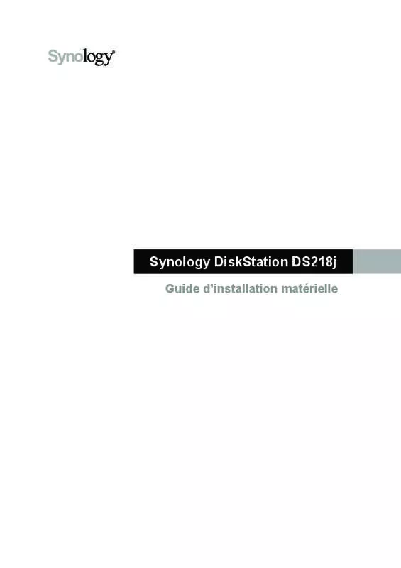 Mode d'emploi SYNOLOGY DS218J