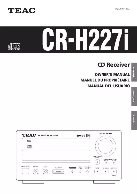 Mode d'emploi TEAC CR-H227I