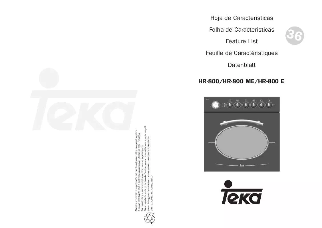 Mode d'emploi TEKA HR-800 ME