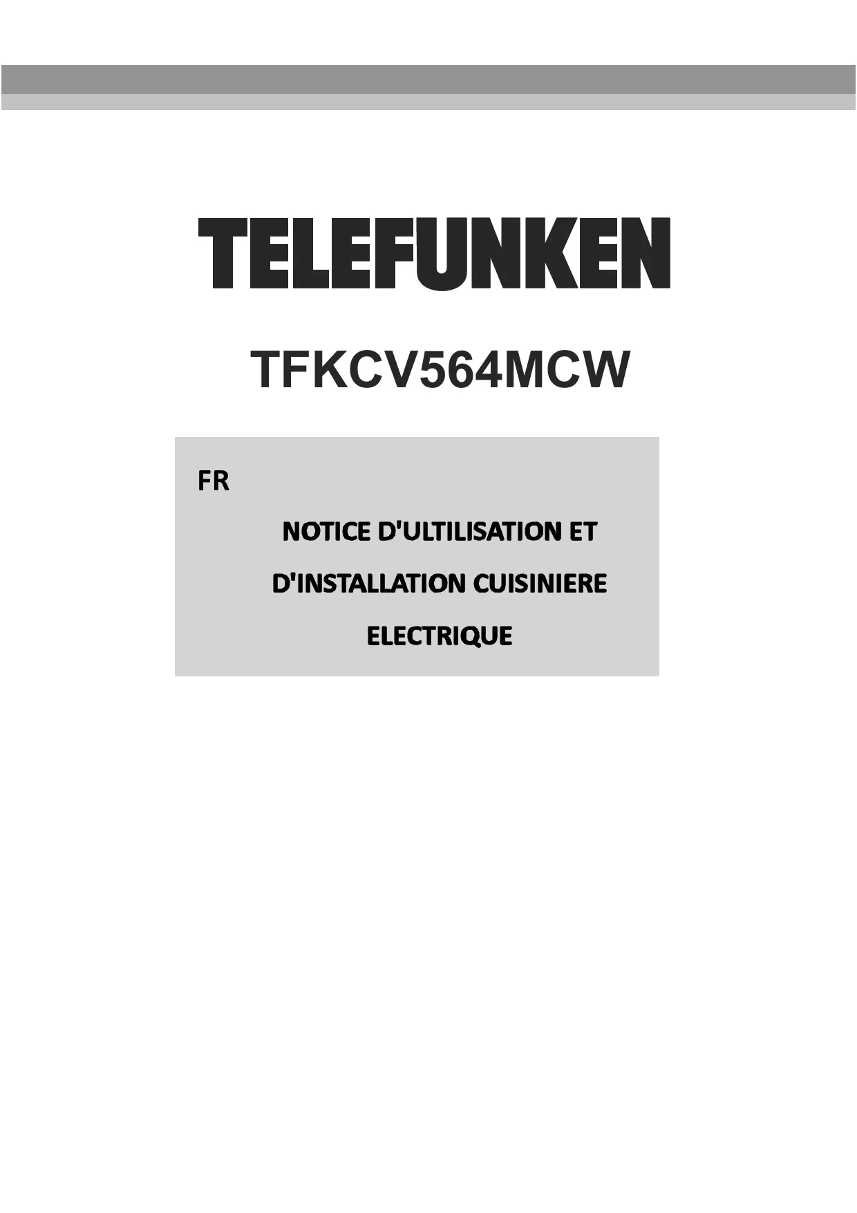 Mode d'emploi TELEFUNKEN TFKCV564MCW
