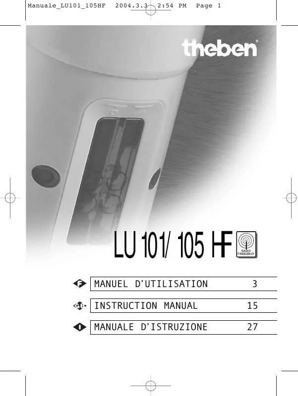 Mode d'emploi THEBEN LU 105 HF