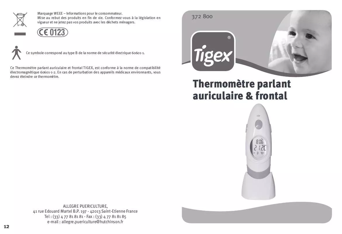 Mode d'emploi TIGEX THERMOMETRE PARLANT AURICULAIRE ET FRONTAL