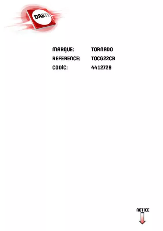 Mode d'emploi TORNADO COMPACT GO TOCG22CB