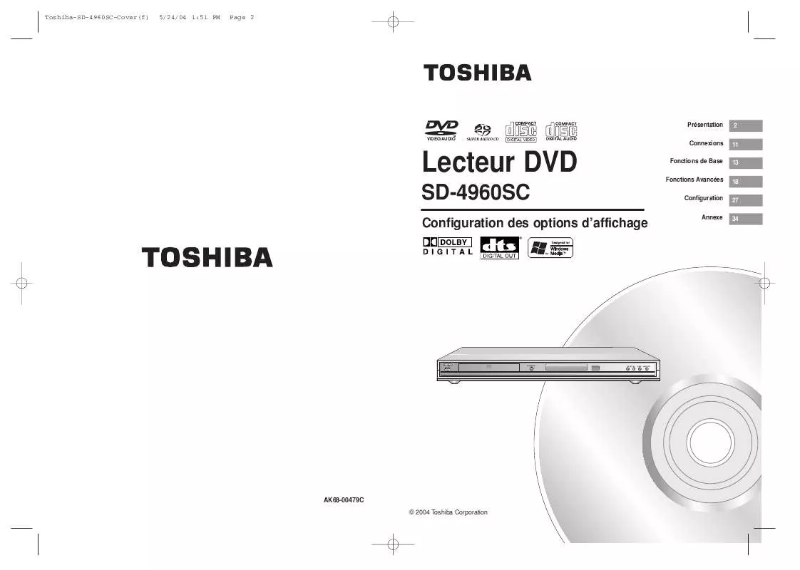 Mode d'emploi TOSHIBA SD-4960SC