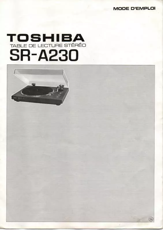 Mode d'emploi TOSHIBA SR-A230