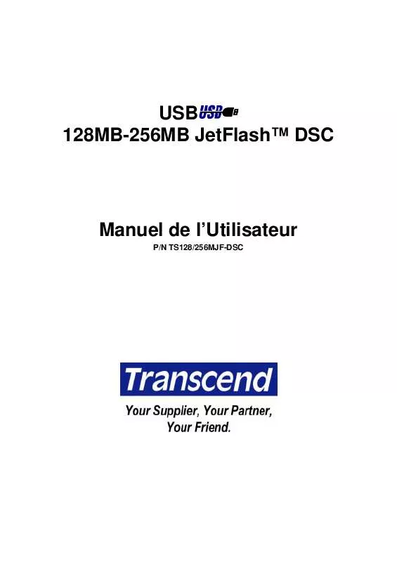 Mode d'emploi TRANSCEND TS128MJF-DSC