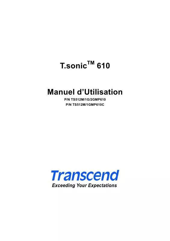 Mode d'emploi TRANSCEND TS256MMP610