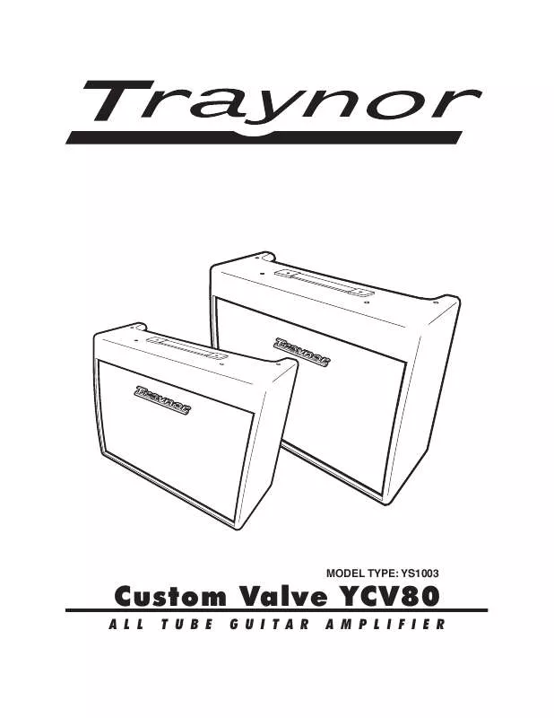 Mode d'emploi TRAYNOR YCV80