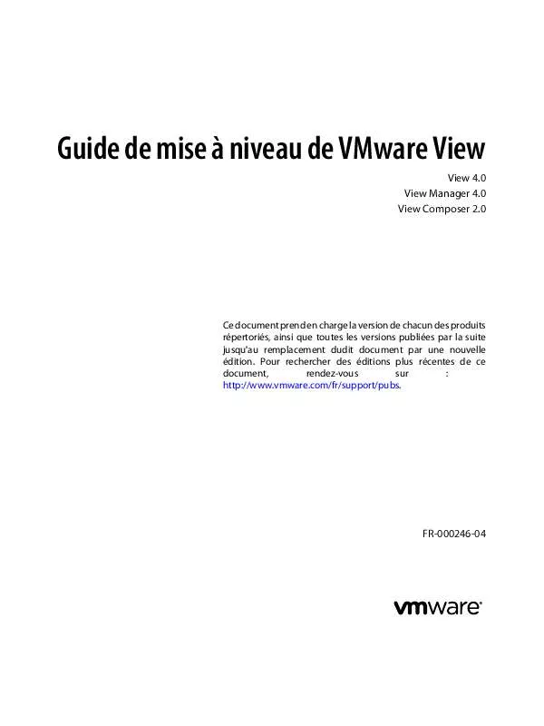 Mode d'emploi VMWARE VIEW MANAGER 4.0