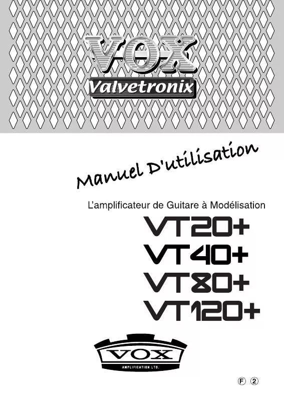 Mode d'emploi VOX VT120+
