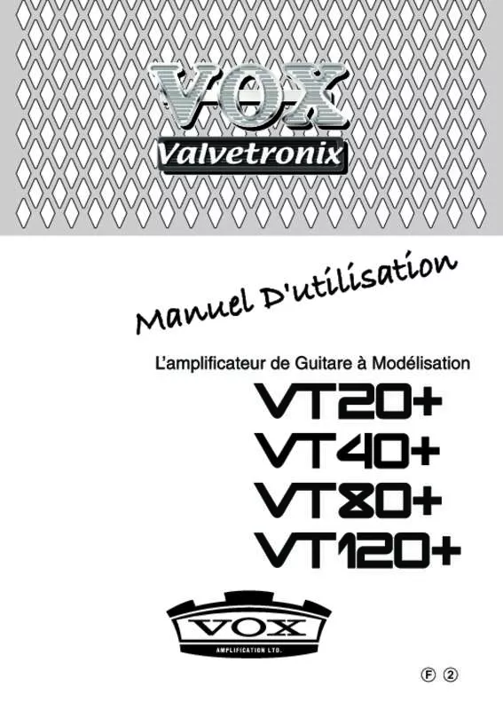 Mode d'emploi VOX VT120