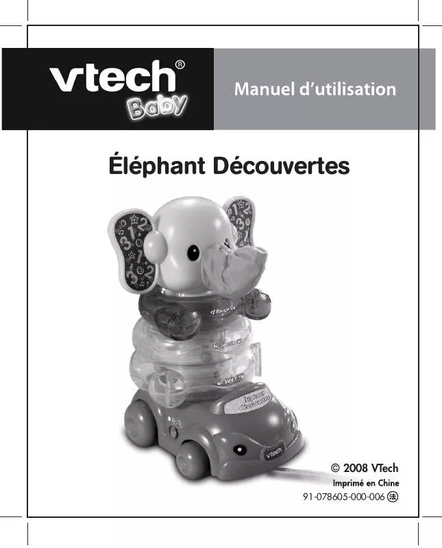 Mode d'emploi VTECH ELEPHANT DECOUVERTES