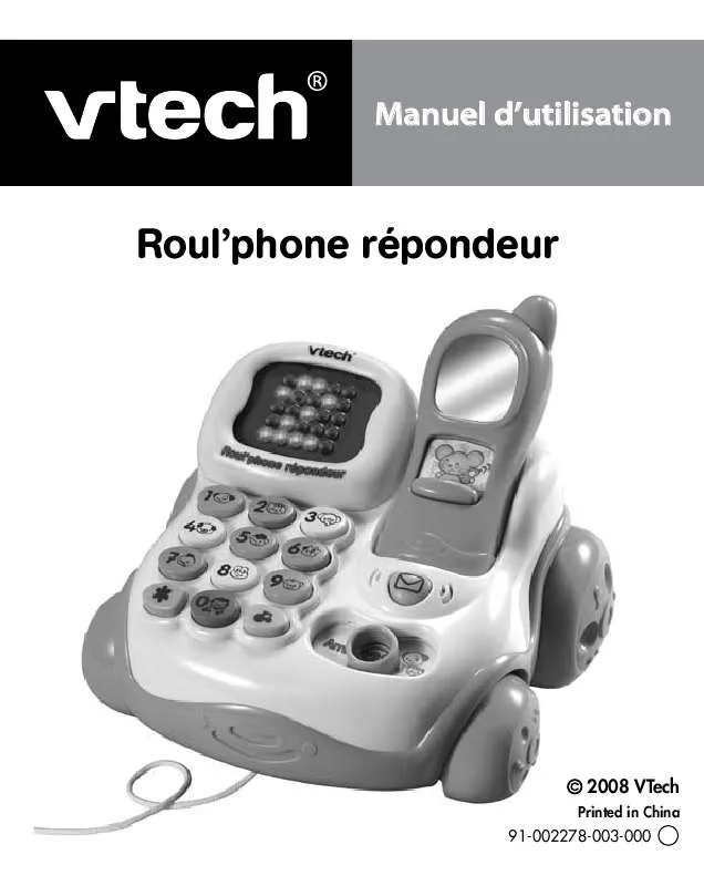 Mode d'emploi VTECH ROUL PHONE REPONDEUR