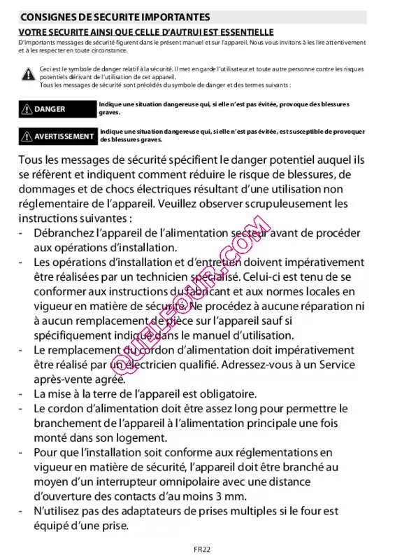 Mode d'emploi WHIRLPOOL AKP786WH