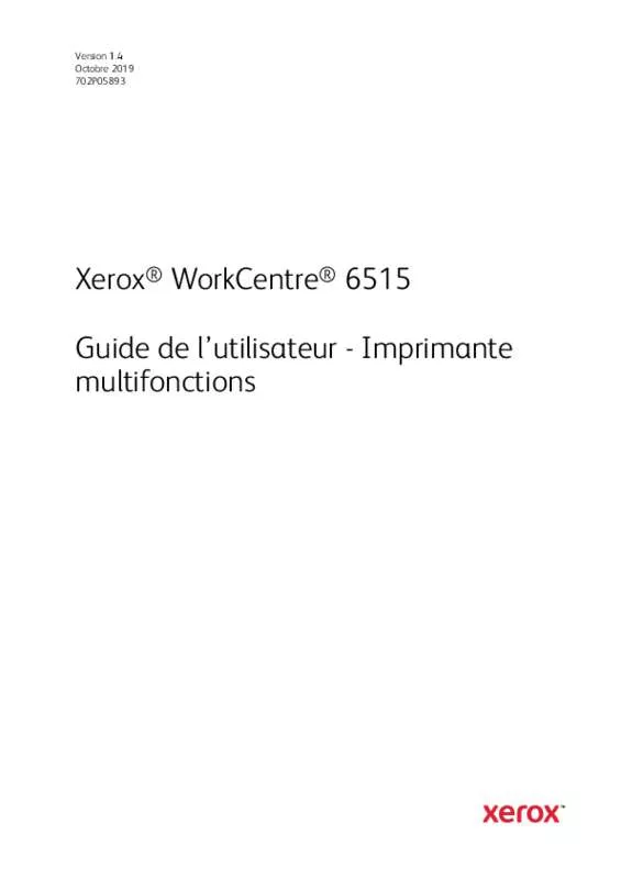 Mode d'emploi XEROX WORKCENTRE 6515