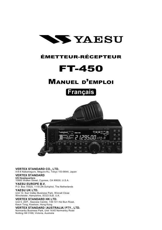 Mode d'emploi YAESU FT-450
