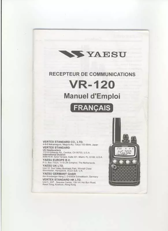 Mode d'emploi YAESU VR-120