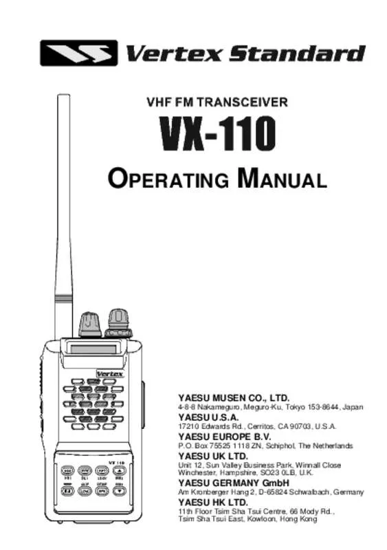 Mode d'emploi YAESU VX-110