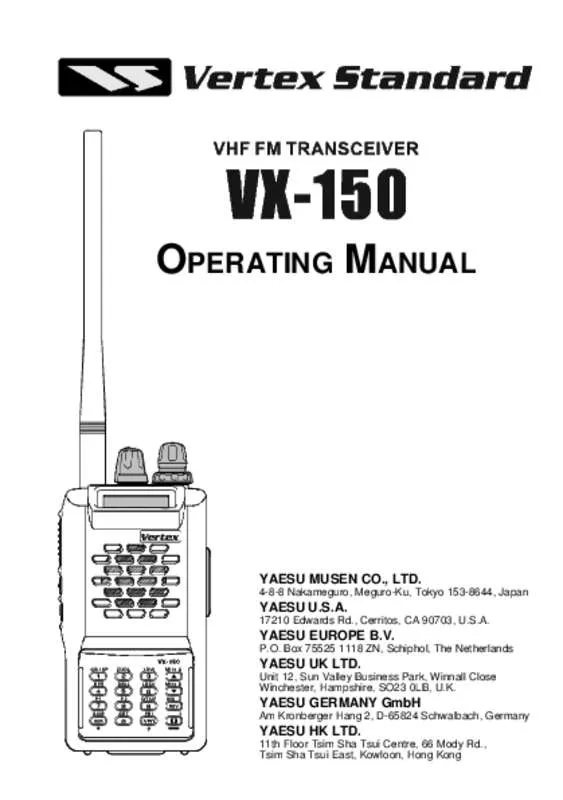 Mode d'emploi YAESU VX-150