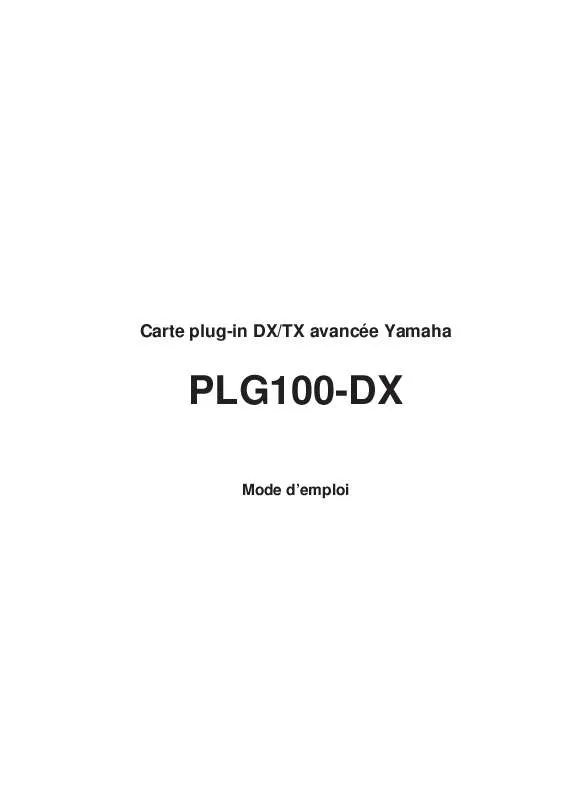 Mode d'emploi YAMAHA PLG100-DX