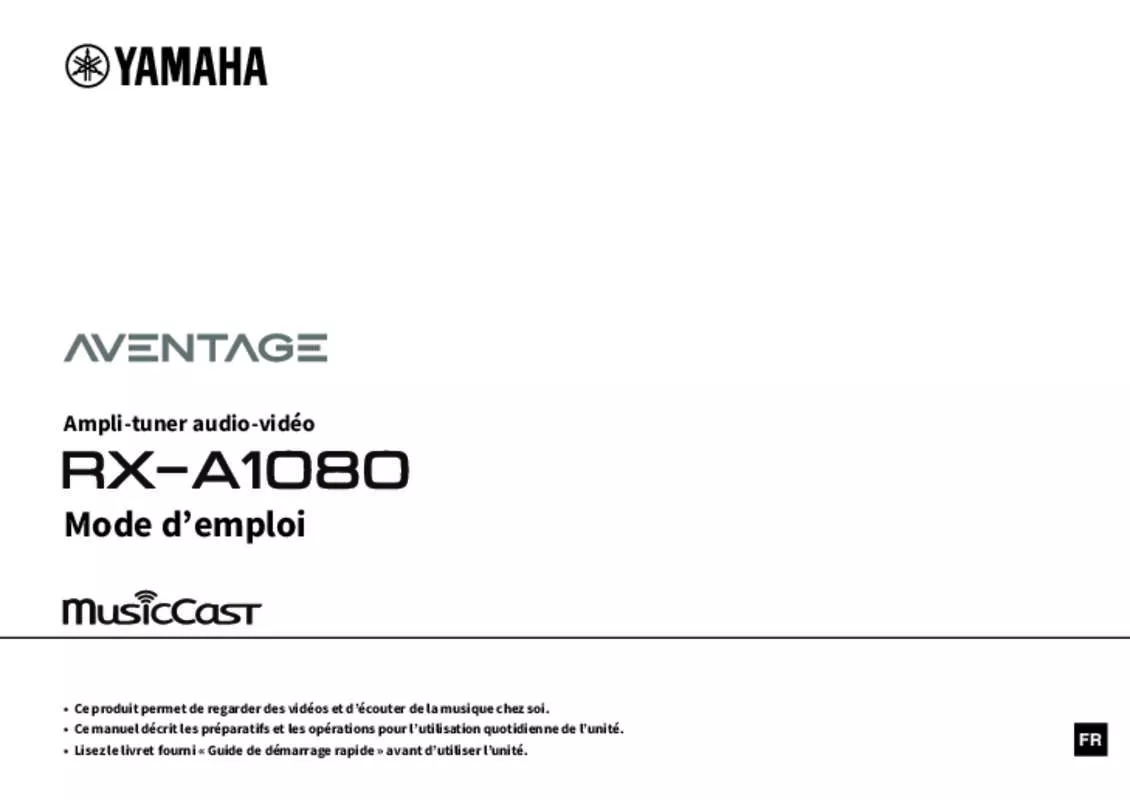 Mode d'emploi YAMAHA MUSICCAST RXA1080