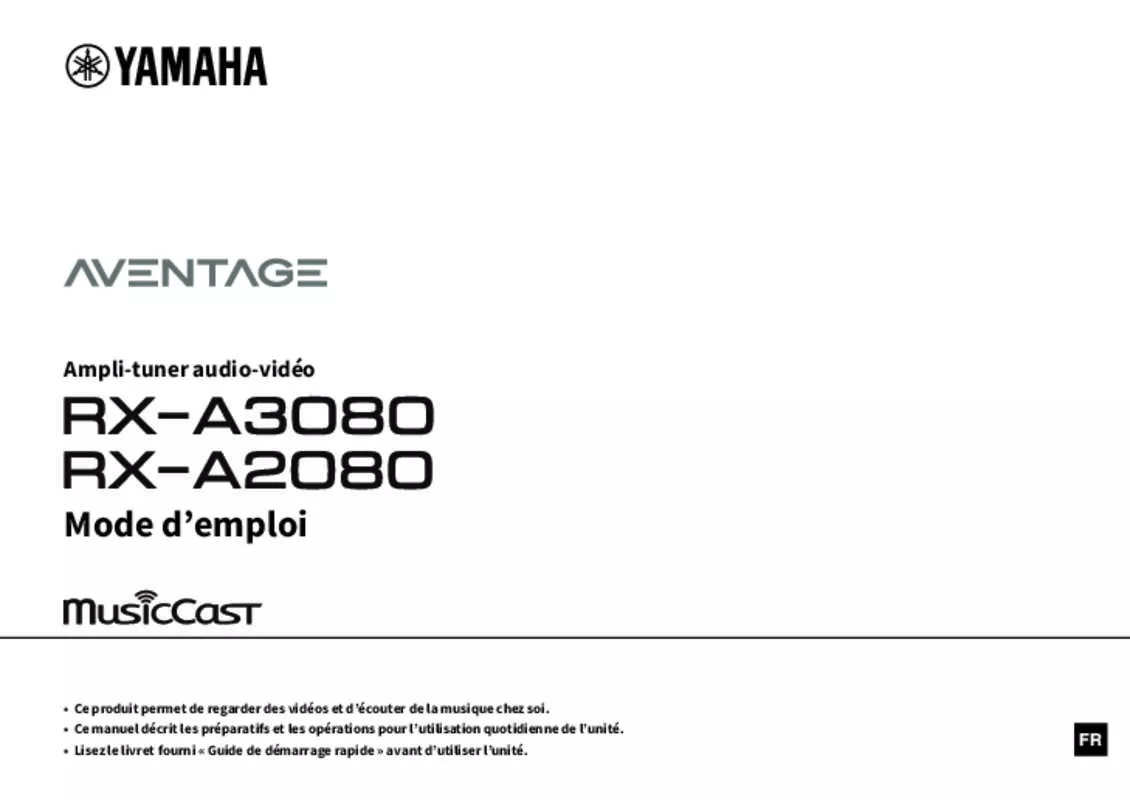 Mode d'emploi YAMAHA MUSICCAST RX-A 2080
