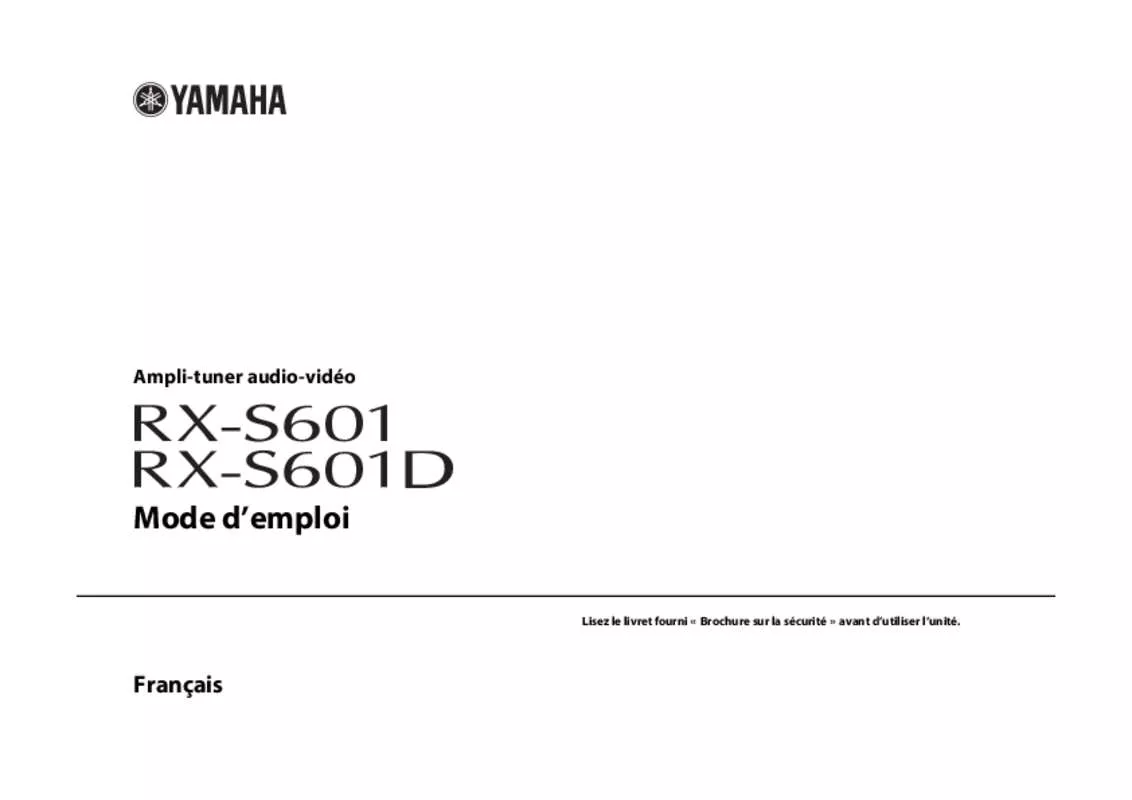 Mode d'emploi YAMAHA RX-S601