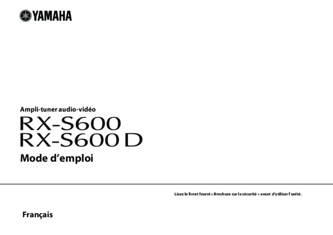 Mode d'emploi YAMAHA RXS600