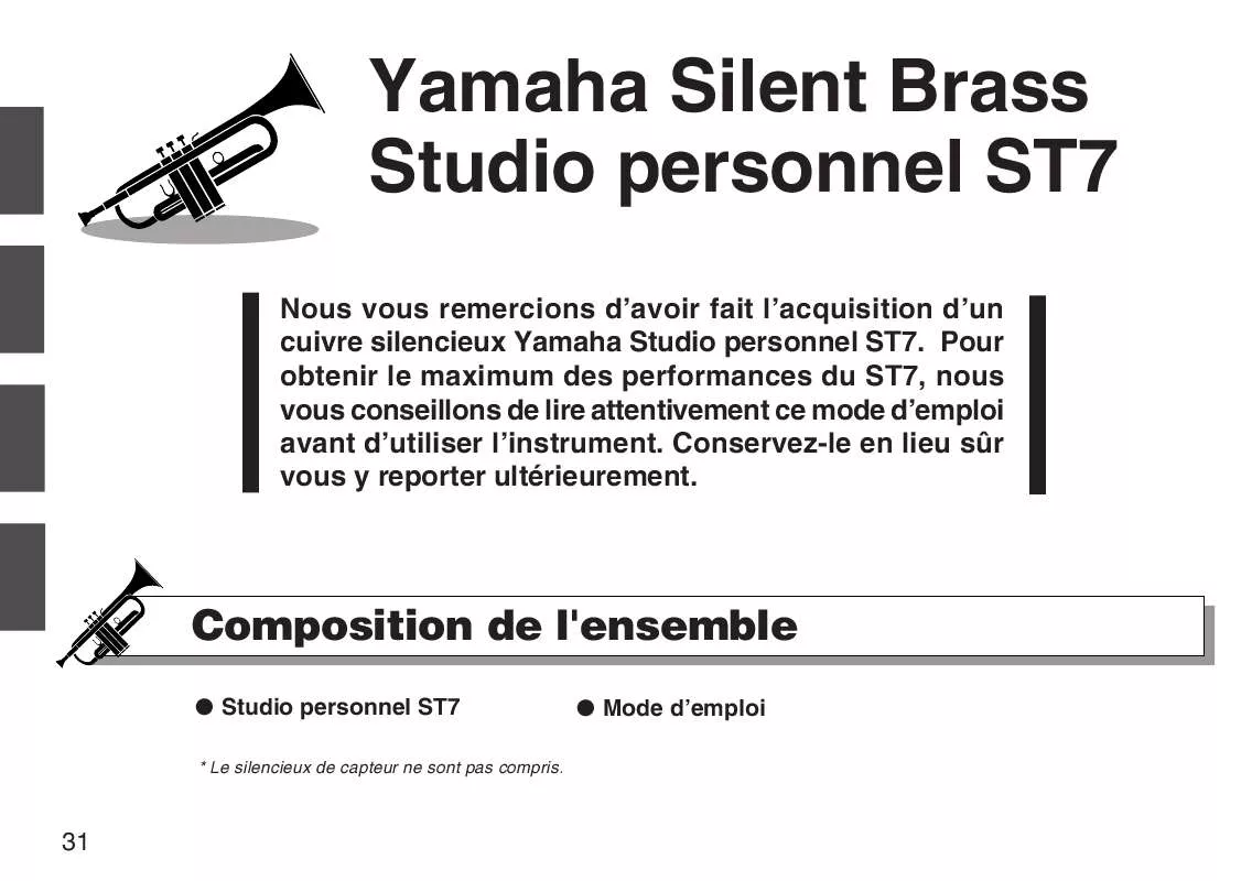 Mode d'emploi YAMAHA SILENT BRASS PERSONAL STUDIO ST-7