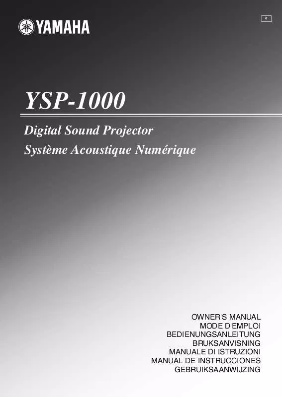 Mode d'emploi YAMAHA YSP-1000
