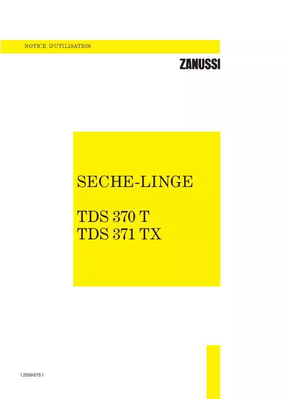 Mode d'emploi ZANUSSI TDS371TX