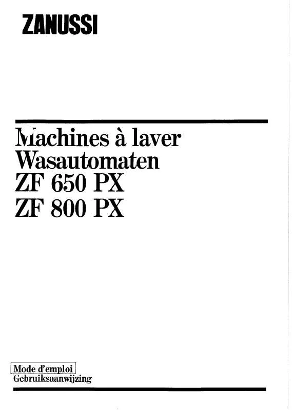 Mode d'emploi ZANUSSI ZF800PX