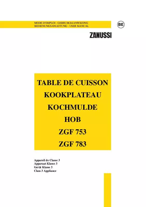Mode d'emploi ZANUSSI ZGF753ICX