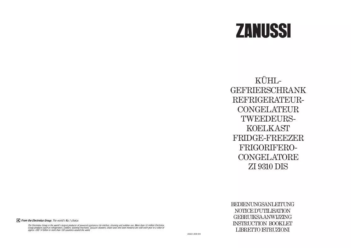 Mode d'emploi ZANUSSI ZI9310DIS