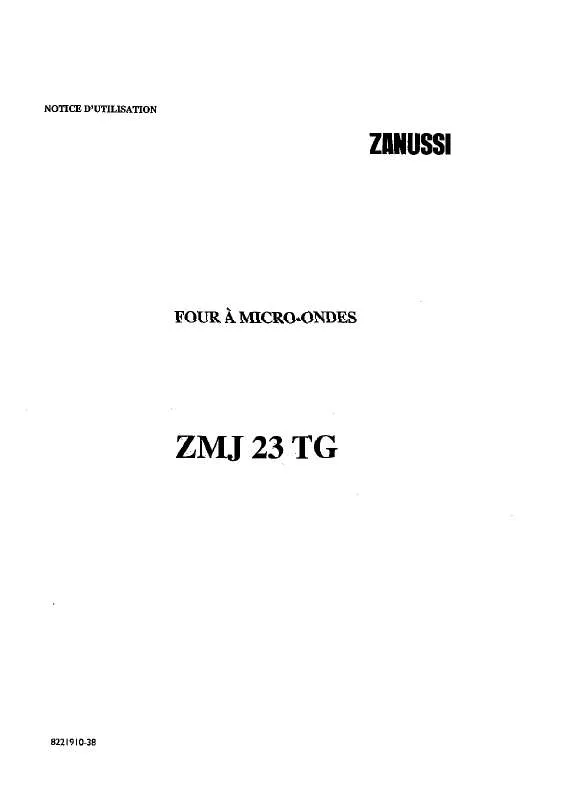 Mode d'emploi ZANUSSI ZMJ23TGN